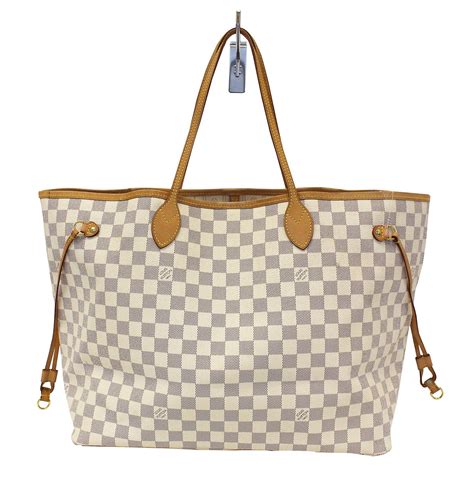 louis vuitton handbags white checkered|louis vuitton neverfull tote bag.